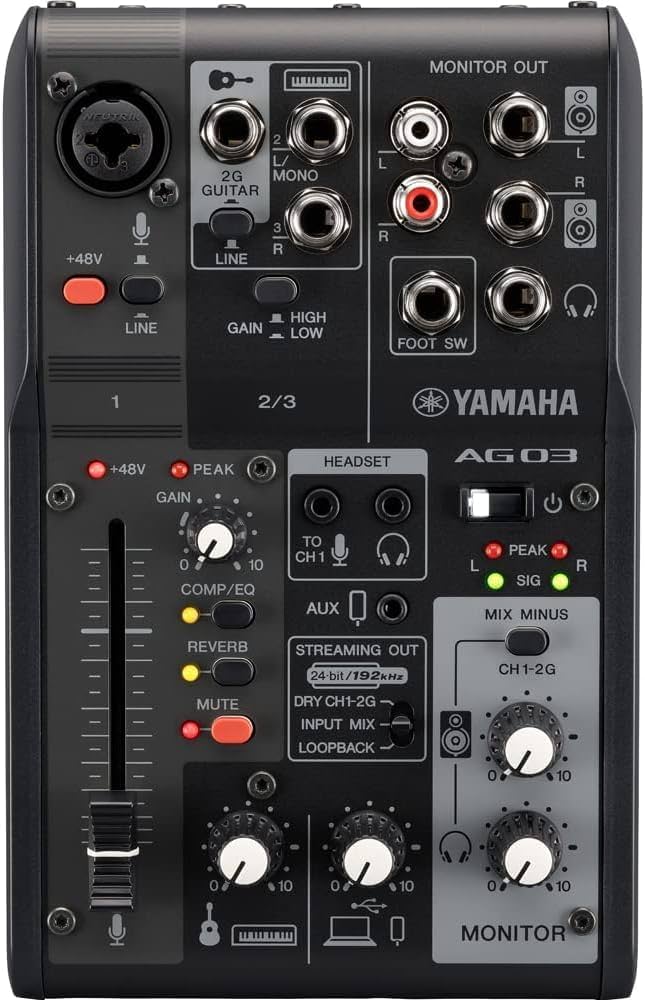 Yamaha AG03MK2 3-Kanal-Live-Streaming Mischpult mit USB-Audio Yamaha AG03MK2 3-Kanal-Live-Streaming Mischpult mit USB-Audio